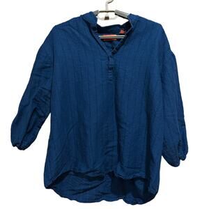 Chispa Women Tunic Top Size L Bluish Green Minimalist Lagenlook Capsule Wardrobe